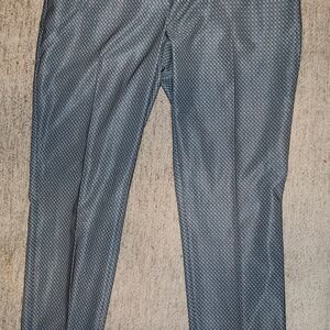 Lady Hagen Teal and Gray Patterned Pants